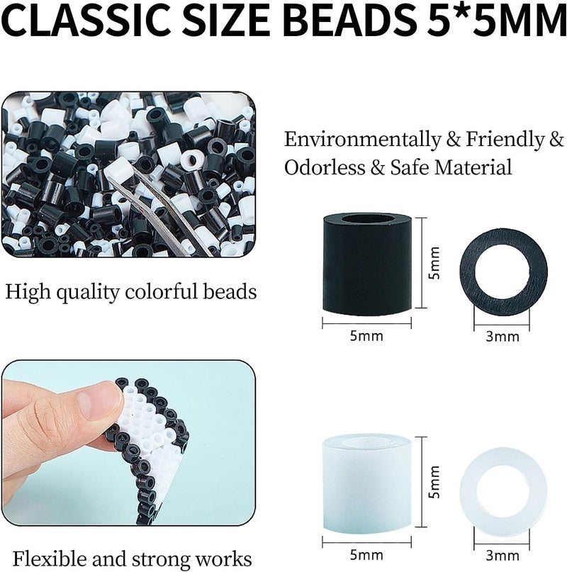 TCTHBC Fuse Beads 2000 Pieces 5mm Black Melty Iron Beads Compatible with Perler and Hama - Image 3